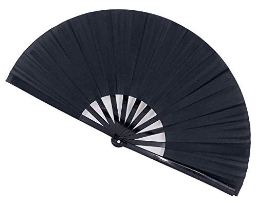 STHUAHE Large Folding Fans Rave Hand Clap Fan Popping Fan for Line Dancing, Big Foldable Clacking Fans for Boots On The Ground Dance Festival, Dancing, Performance (Black) | Amazon (US)