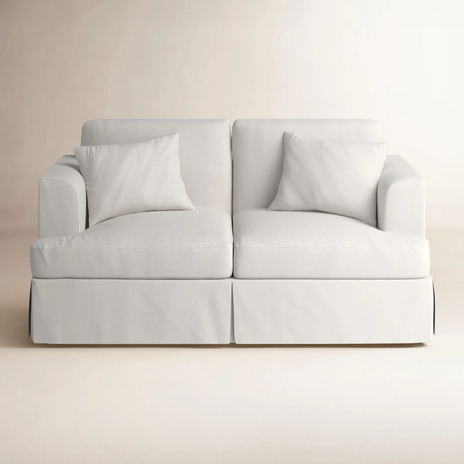 Lucia 65.5" Recessed Arm Slipcovered Loveseat | Wayfair North America