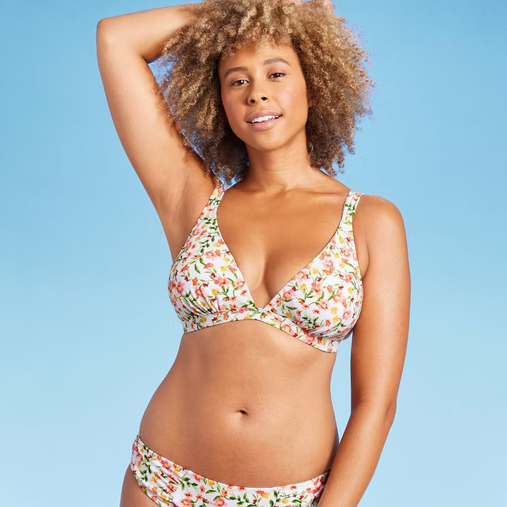 Women's Triangle Bikini Top - Shade & Shore™ Floral Print | Target