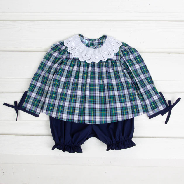 Brighton Plaid Virginia Bloomer Set | Classic Whimsy