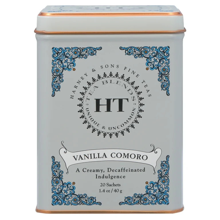 Harney & Sons, Vanilla Comoro, Decaffeinated Black Tea with Vanilla, 1.4 oz, 20 Count | Walmart (US)