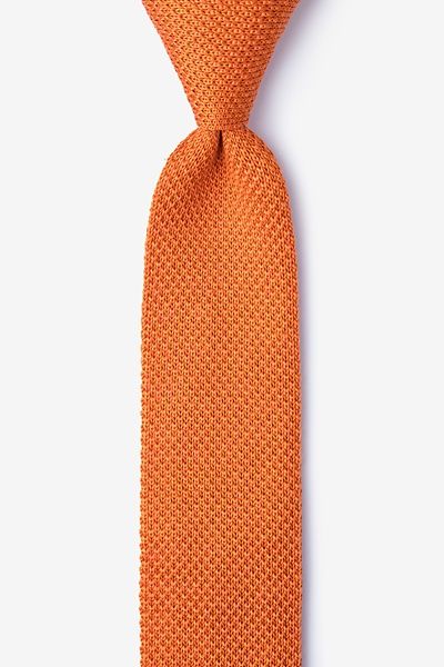 Orange Silk Classic Solid Knit Skinny Tie | Ties.com | Ties.com
