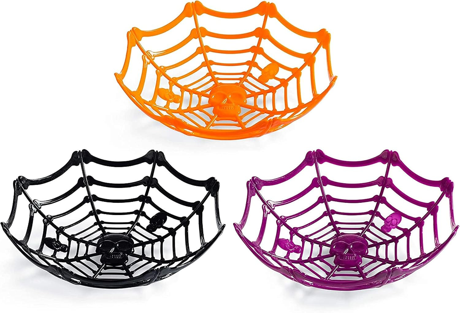 Large Halloween Spider Web Bowl and Skulls Basket Candy Bowls for Halloween Party Supplies, Hallo... | Amazon (US)
