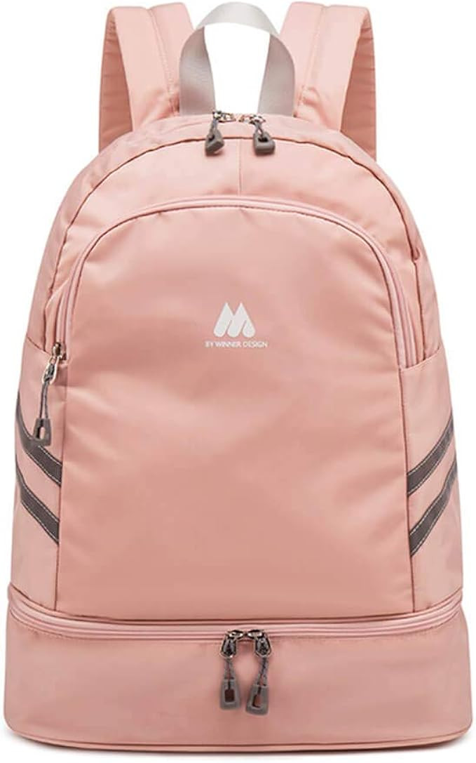 Women Sports Backpack Gym Bag with Shoe Compartment Wet Pocket Travel Backpacks | Amazon (US)