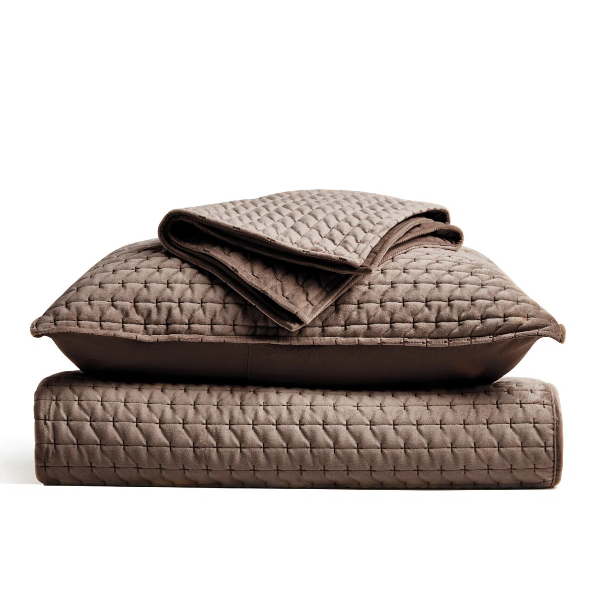 Cross-Stitch Velvet Quilt Set 3 Pieces | Wayfair North America