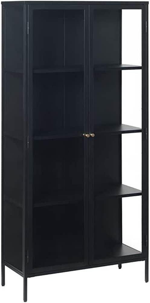 Unique Furniture AMZ-42040602 Cabinet, Black, Clear | Amazon (US)