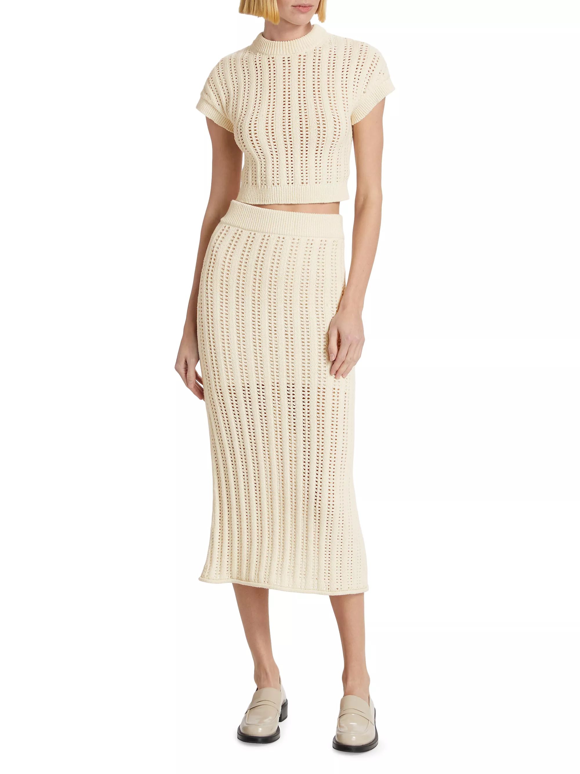 Aurora Cotton-Blend Midi-Skirt | Saks Fifth Avenue