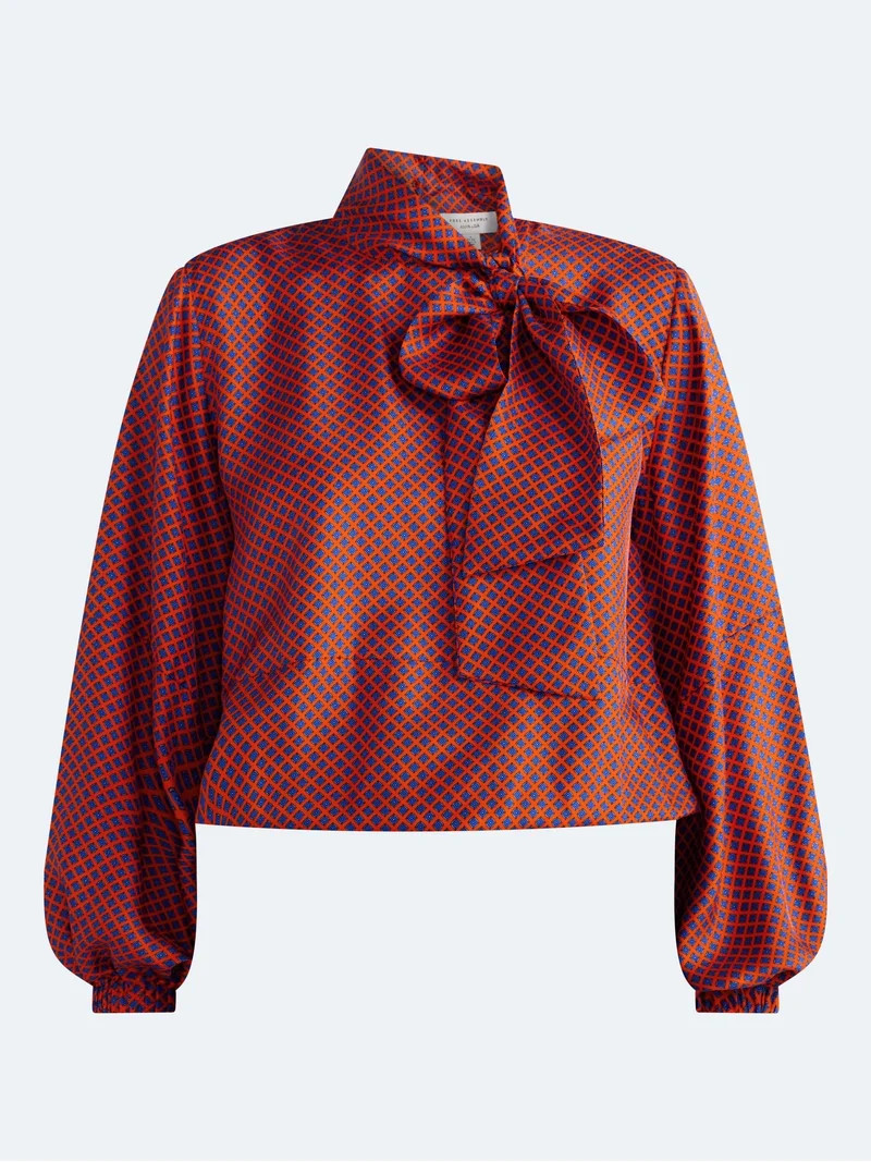 Free Assembly Women's Silk Tie Neck Top with Long Sleeves, Sizes XXS-XL | Walmart (US)