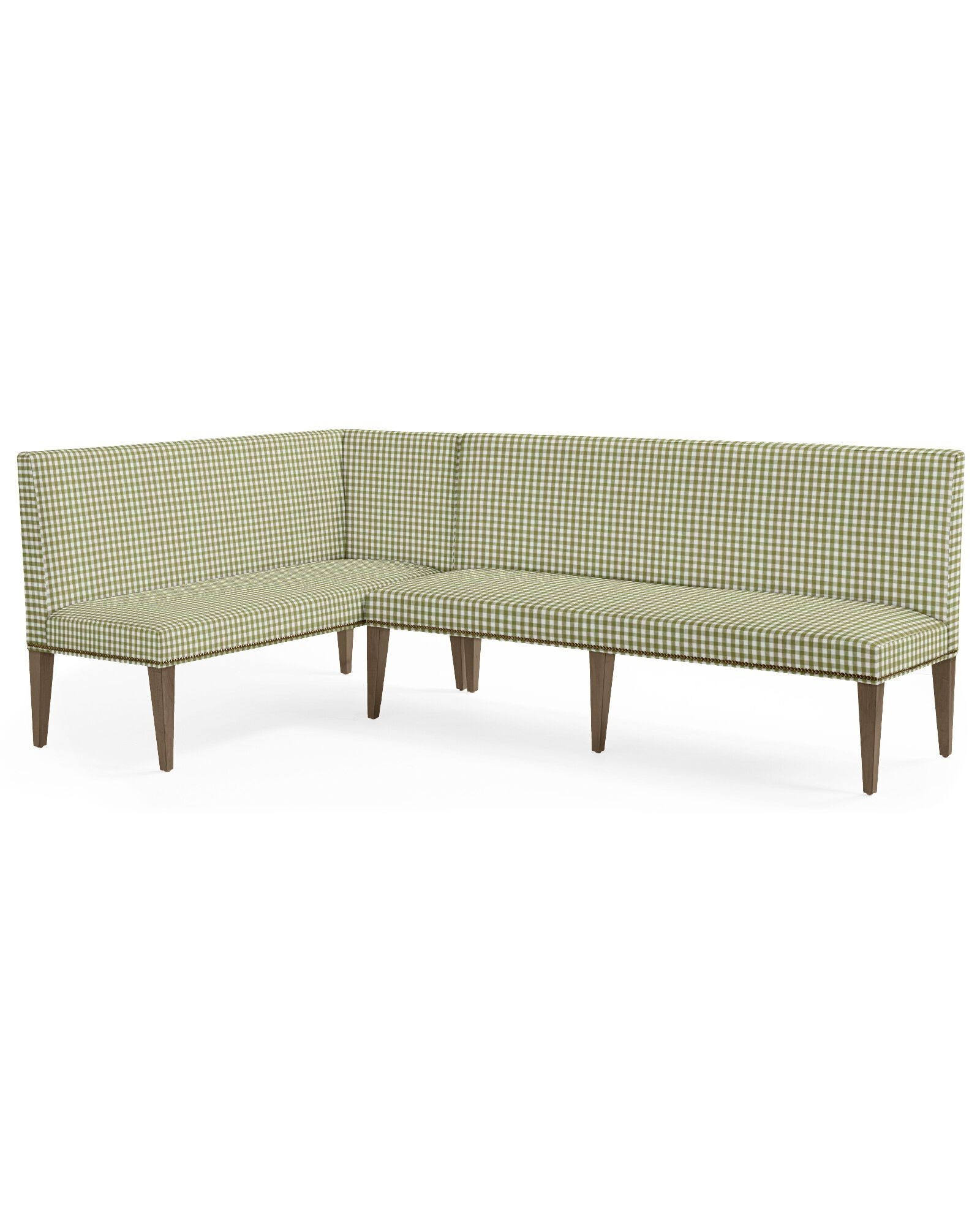Ross Dining Banquette - Grove Petite Gingham Linen | Serena and Lily