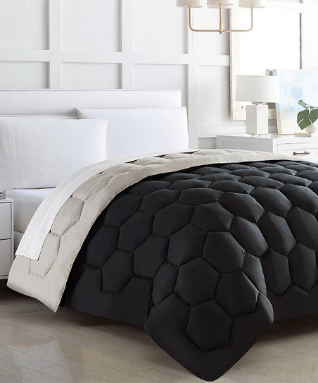 Black & Silver Honeycomb Comforter | Zulily