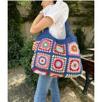Crochet Bag, Granny Square Patchwork Boho Shoulder Hippie Afghan Beach Mother's Day Gift | Etsy (UK)