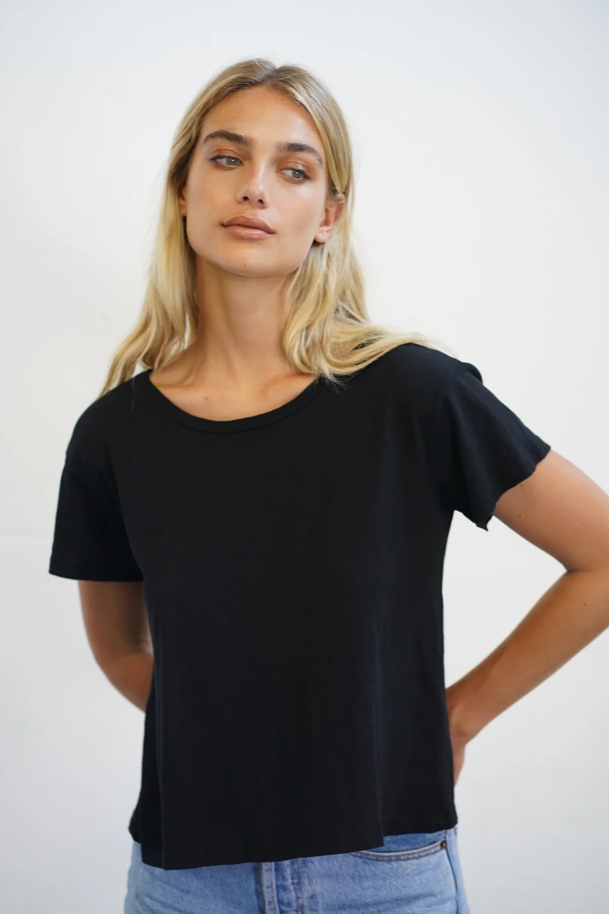 Essential Shaden Crew Neck Tee - Black | LNA Clothing