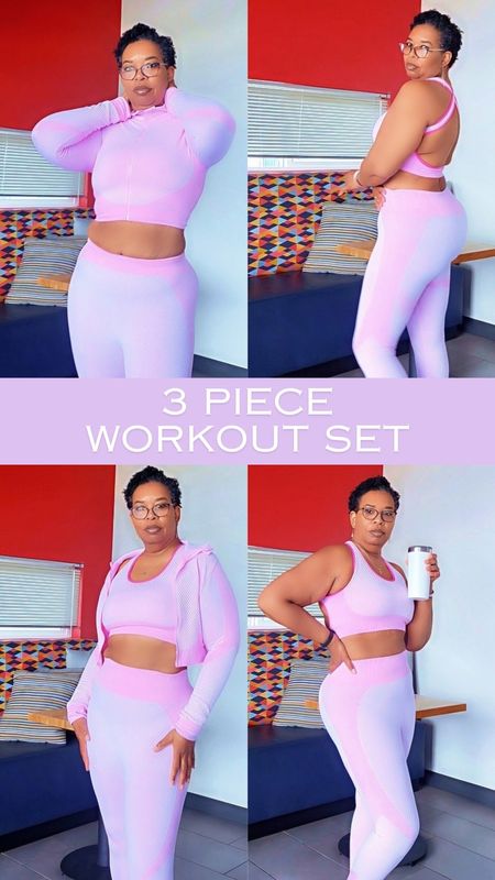 3 pcs color block zip up crop jacket & high waisted leggings & bra set is so cute, comfy, soft and perfect for working out...or not! #womensstyle #workfromhome #yoga #travel #fitness #hiking #pilates #roadtrips

#LTKGiftGuide #LTKActive #LTKOver40
