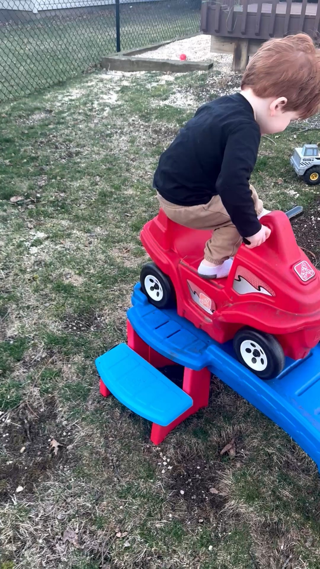 Ignore the backyard…it was a LONG winter 🫤 anyhoo…manifesting that good weather with this Step 2 Rollercoaster 

#LTKKids #LTKdayinmylife #LTKmomlife