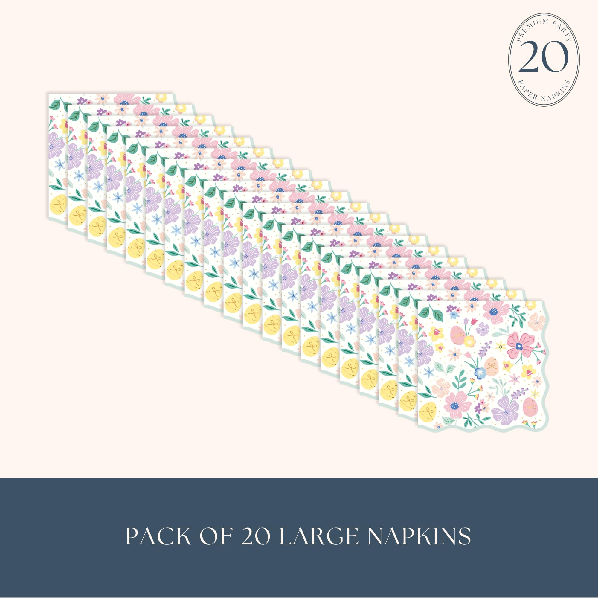 Bonjour Fete Easter Pastel Floral Paper Party Dinner Napkins | Premium Holiday Table Decor, Easte... | Amazon (US)