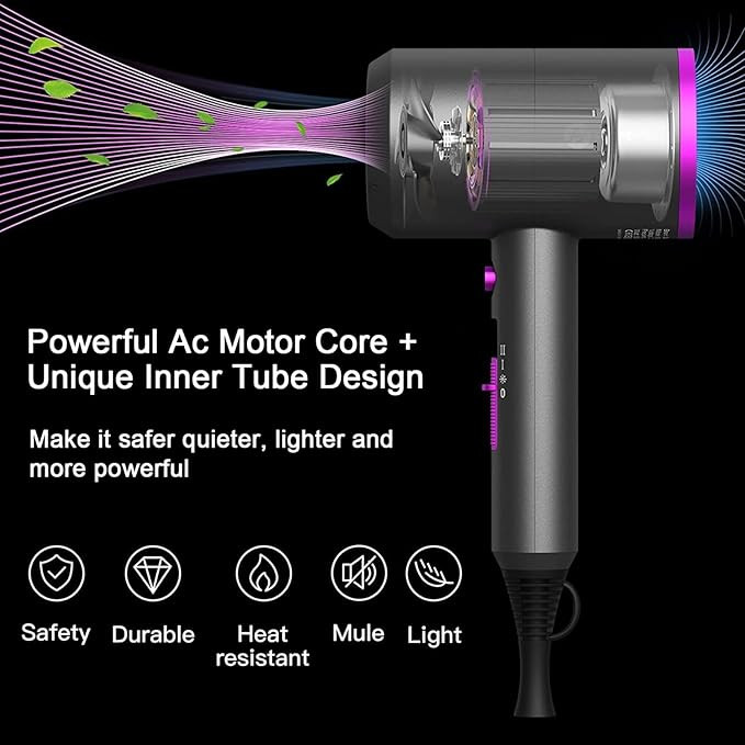 Slopehill Professional Ionic Hair Dryer, Powerful 1800W Fast Drying Low Noise Blow Dryer with 2 C... | Amazon (US)