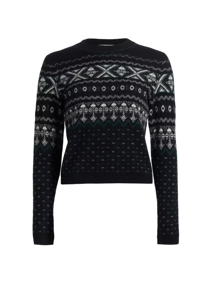 Fair Isle-Style Cashmere Crewneck Sweater | Saks Fifth Avenue