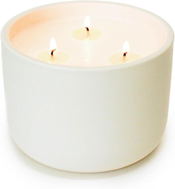 Calyan Wax Co. 3 Wick Candle, Vetiver + Tonka Scented Candle, 43 Hour Burn Time, 3 Wick Soy Candl... | Amazon (US)