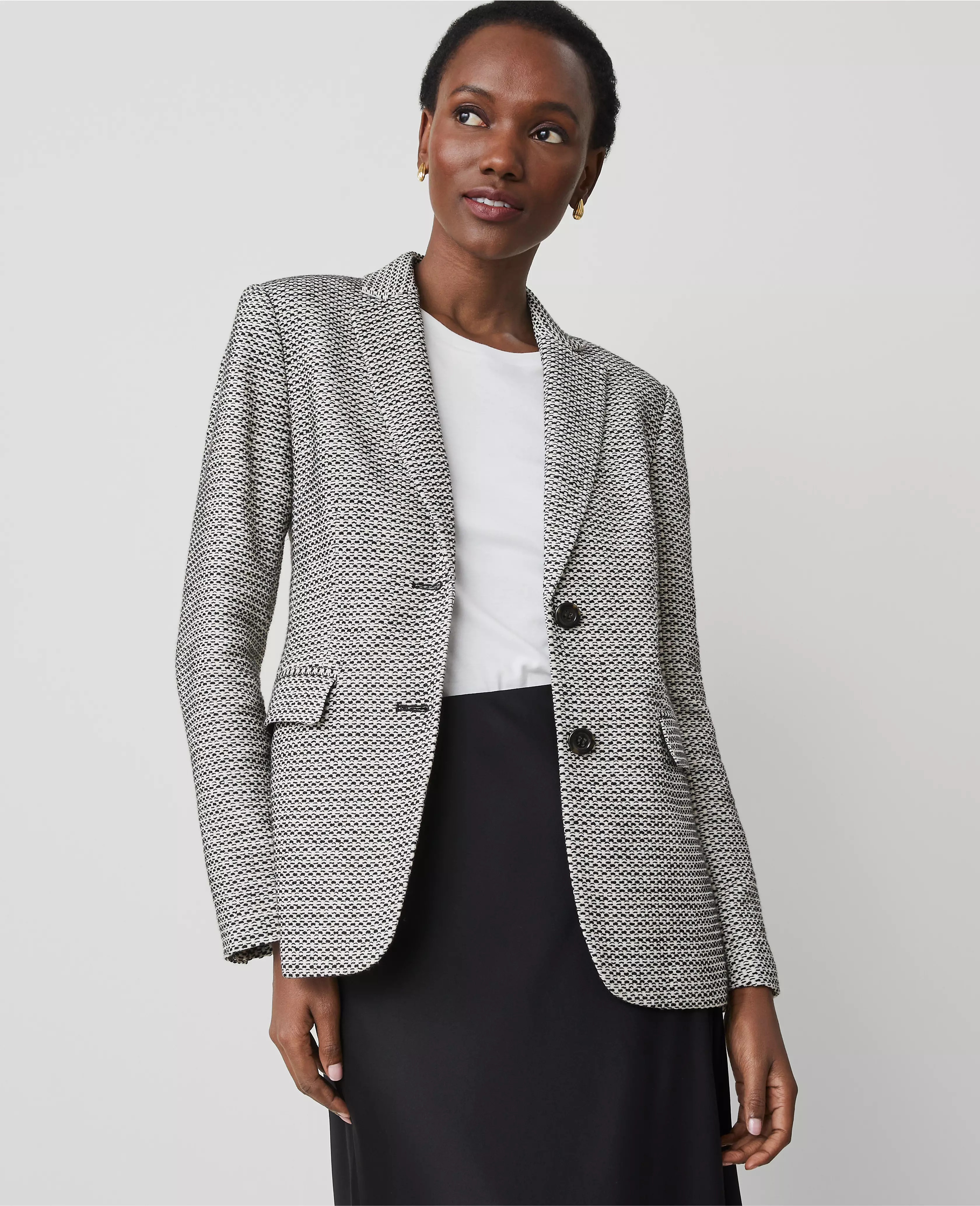 The Greenwich Blazer in Plaid Tweed | Ann Taylor