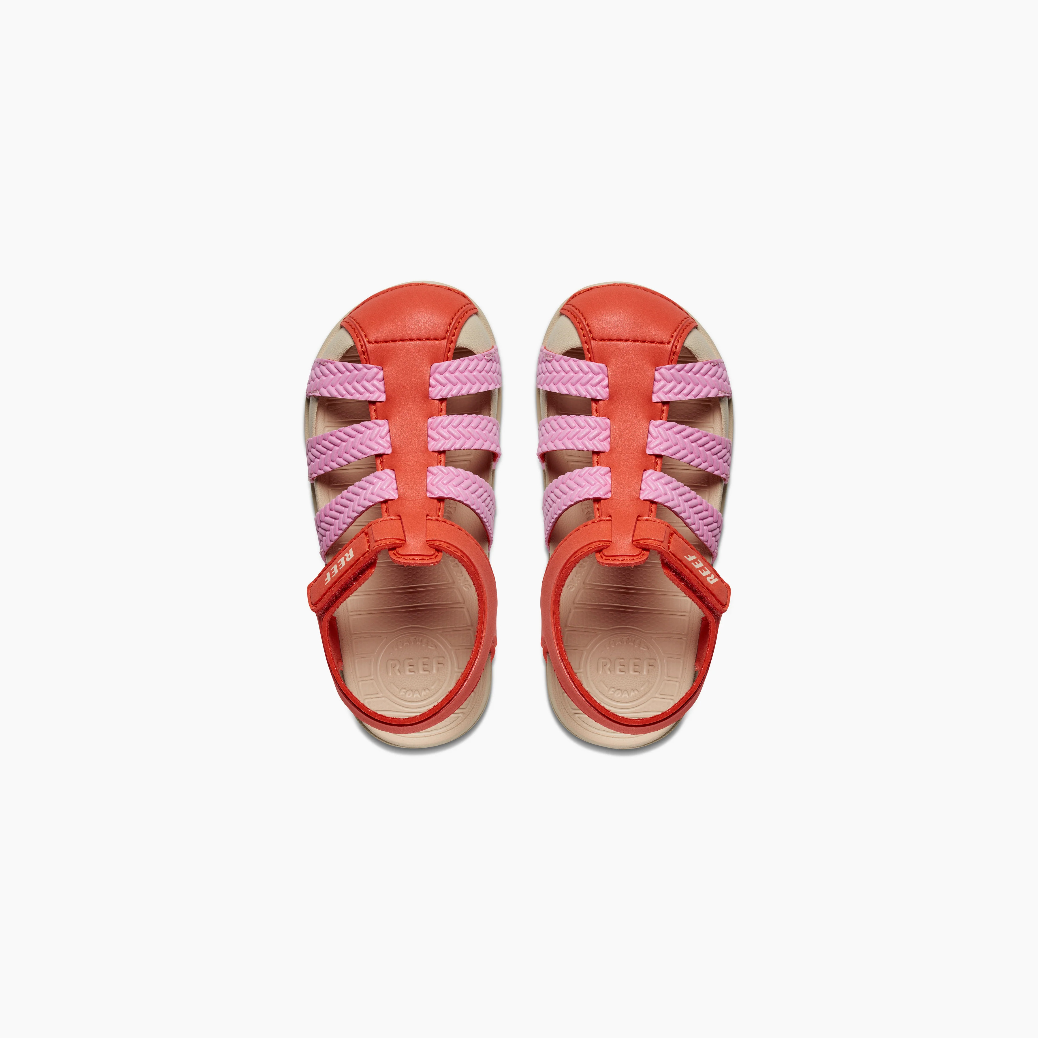 Kids Water Beachy: Perfect Girls Beach Sandals with Ankle Straps in Mandarin Red | Reef | REEF
