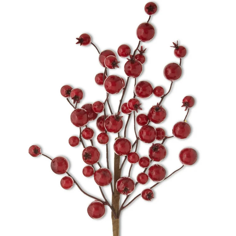 Red Foam Berries Decorative Christmas Pick, 16 in, by Holiday Time | Walmart (US)