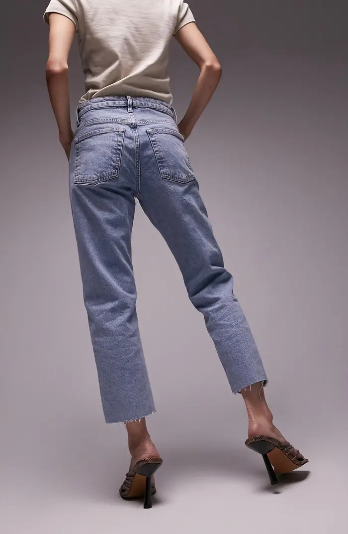 Raw Hem Crop Straight Leg Jeans | Nordstrom