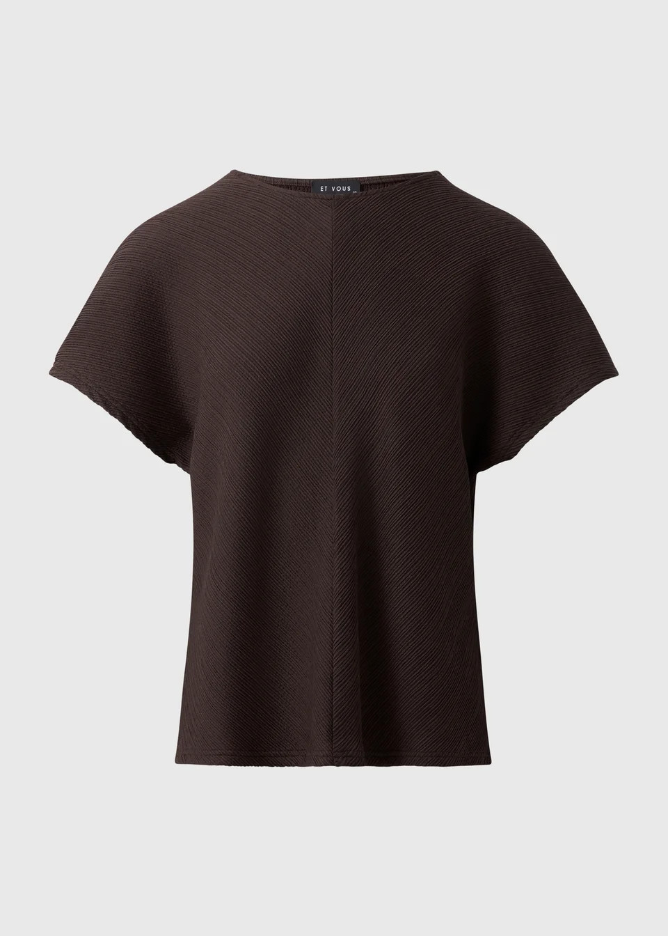 Et Vous Brown Plisse Co Ord Top - Size 28 | Matalan (UK)