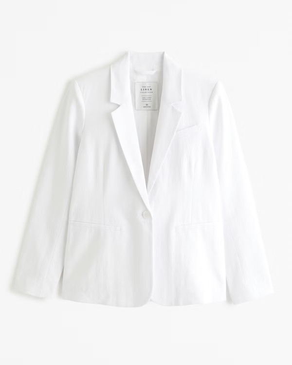 Premium Linen Blazer | Abercrombie & Fitch (US)