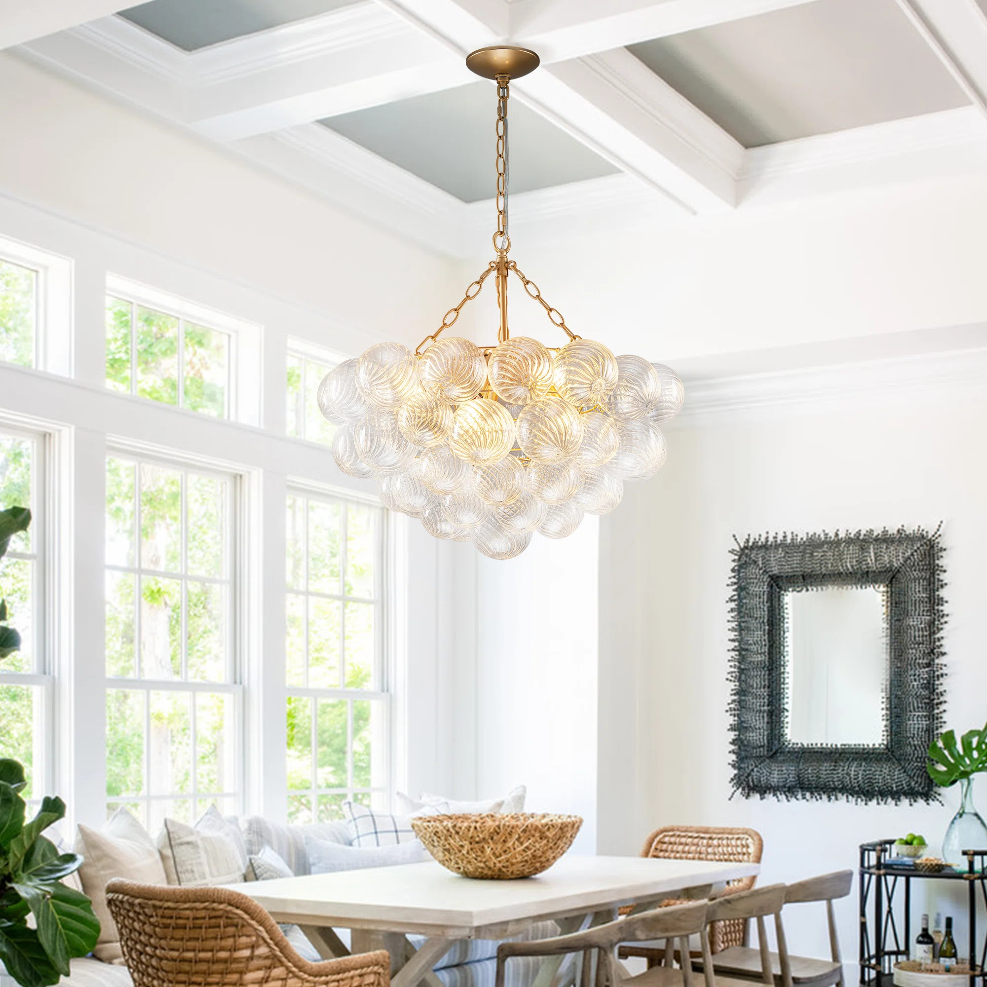 Aragons Modern Glass Bubble Ball Chandelier, Dia 20" | Wayfair North America