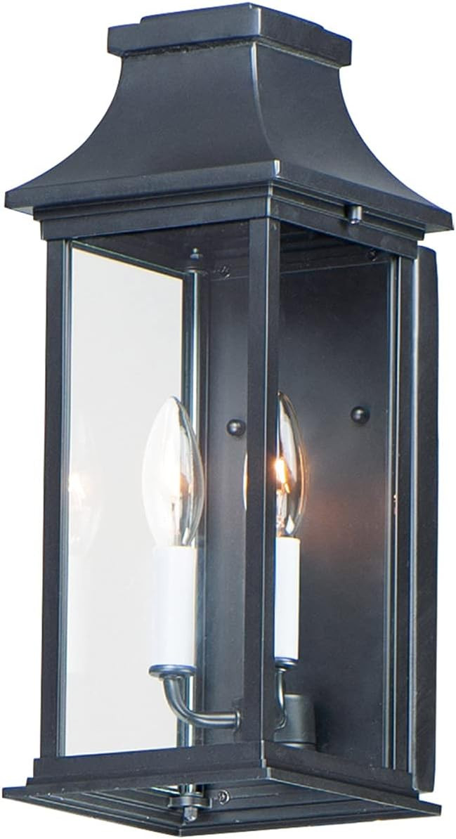 Maxim 30025CLBK Vicksburg Classic Coach Gas Lantern Inspired Clear Glass Outdoor Wall Sconce, 2-L... | Amazon (US)