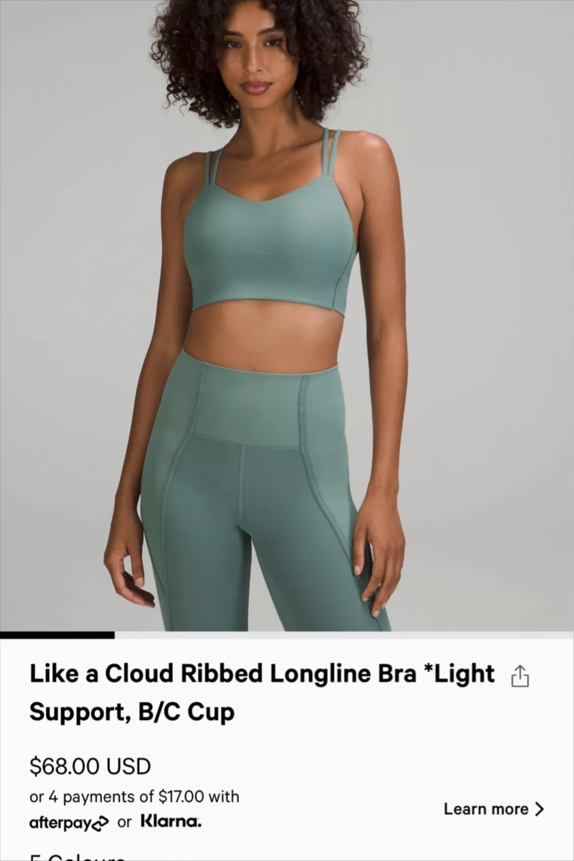 Like a Cloud Ribbed Longline Ribbed Bra Light Support, B/C Cup