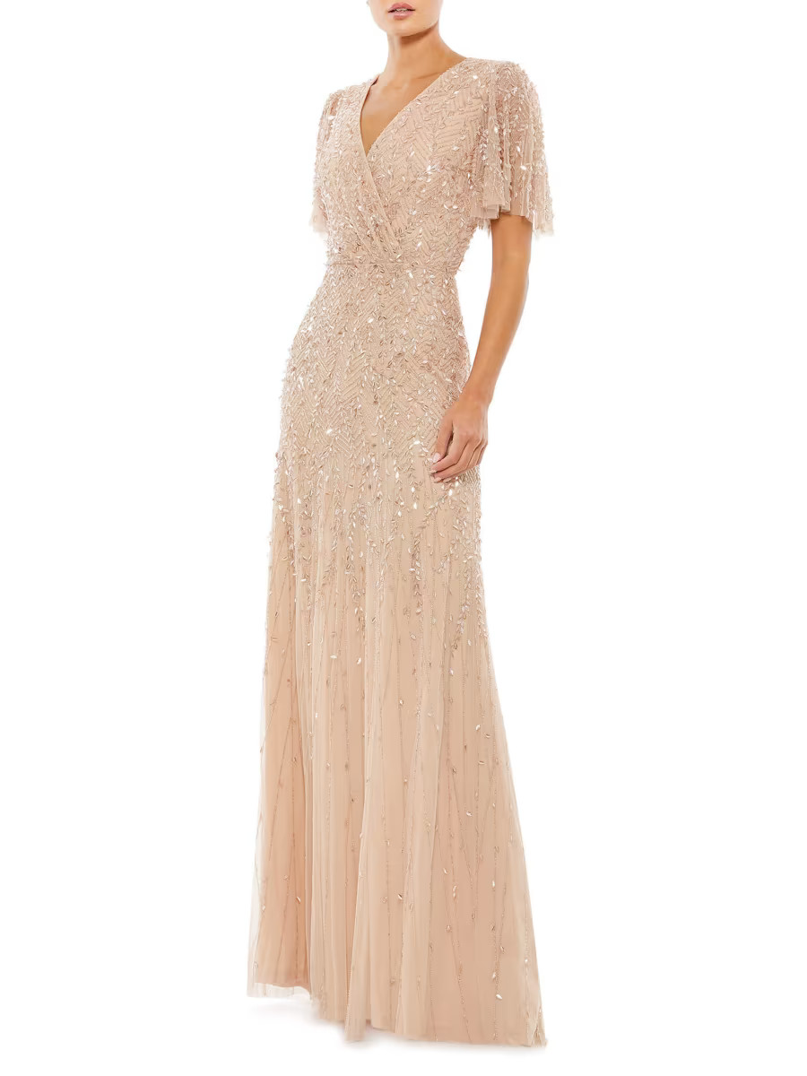 Sequined Beaded Tulle Gown | Saks Fifth Avenue