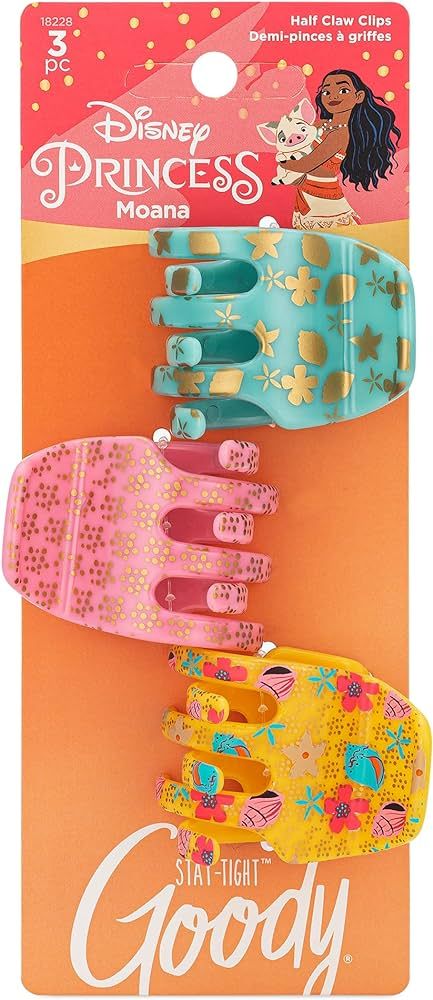 GOODY Classics Half Claw Clips - 3-Pack, Disney Princess, Moana - Great for Easily Pulling Up You... | Amazon (US)