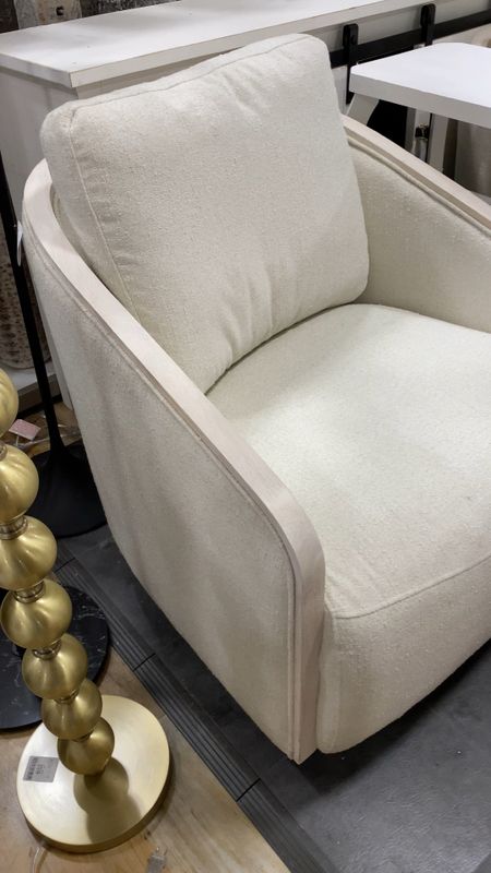 High end looks for less from Homegoods // Boucle accent chair with wood trim  

#LTKhome #LTKstyletip #LTKVideo