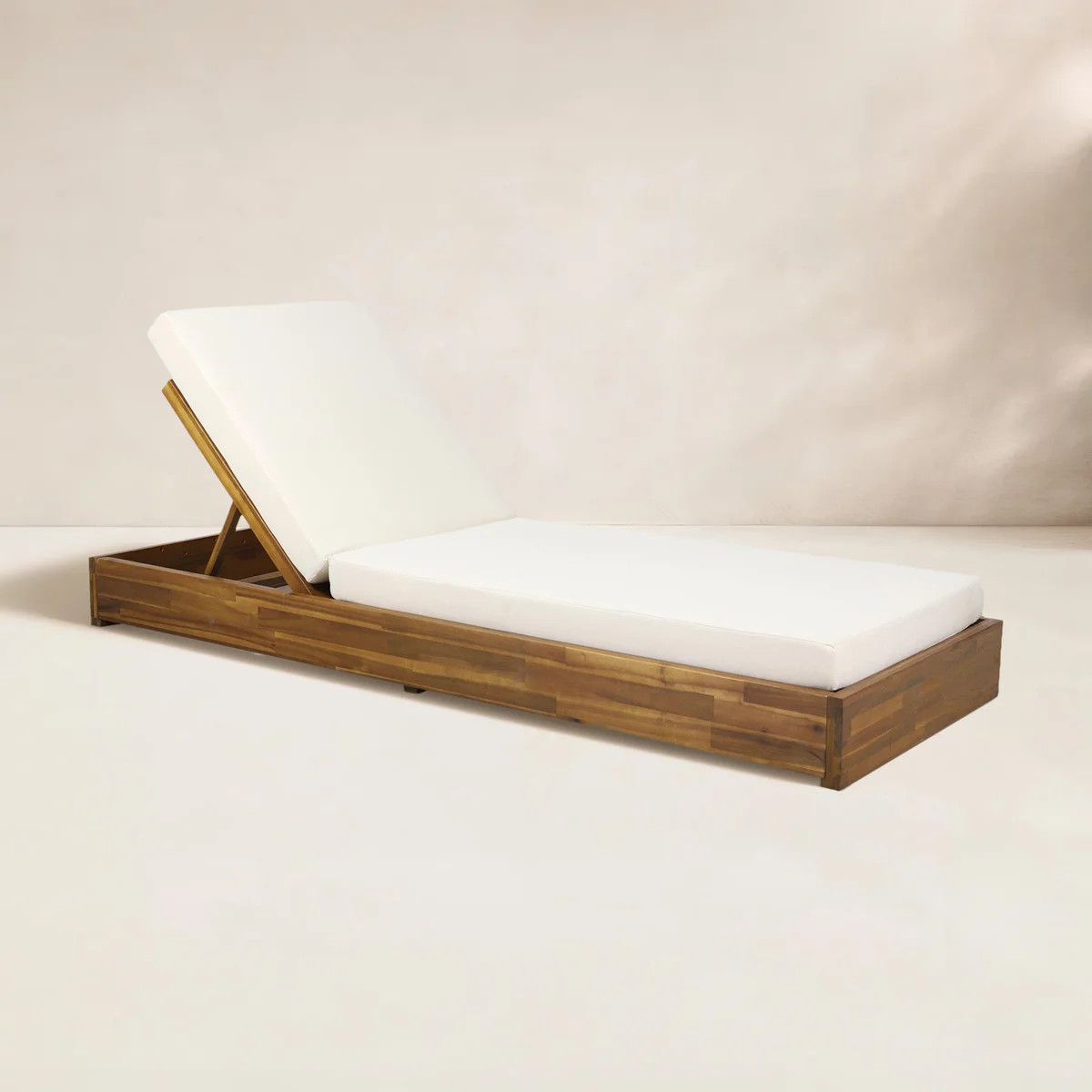 Donnie Reclining Acacia Wood Outdoor Chaise Lounge | Wayfair North America