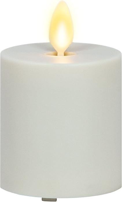 Luminara Outdoor Votive Flameless LED Candle, Pearl Ivory 2" x 3.2", Moving Flame Battery Operated Timer Remote Ready IPX4 Matte Plastic Finish | Amazon (US)