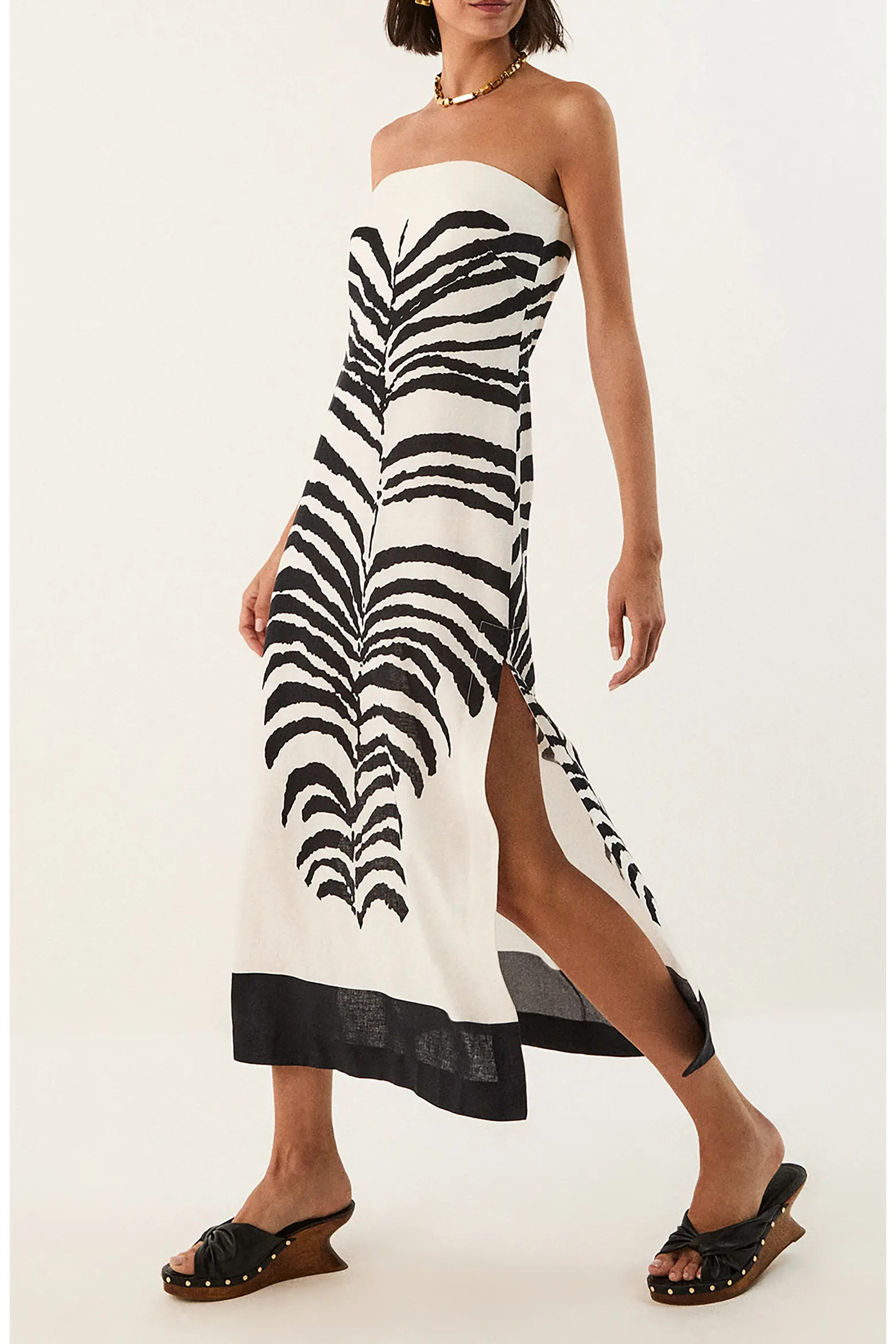 Penelope Print Strapless Linen Blend Dress (Women) | Nordstrom | Nordstrom
