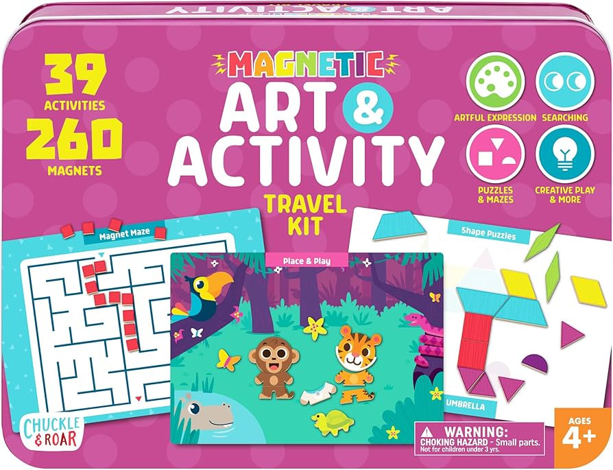 Chuckle & Roar - Magnetic Art & Activity Travel Kit - Safe and Mess Free on The Go - Great Learni... | Amazon (US)