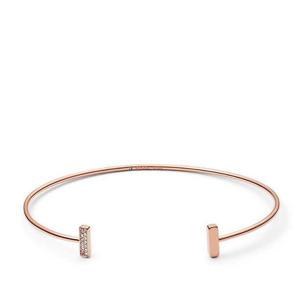 Rose Gold-Tone Stainless Steel Glitz Cuff | Fossil (US)