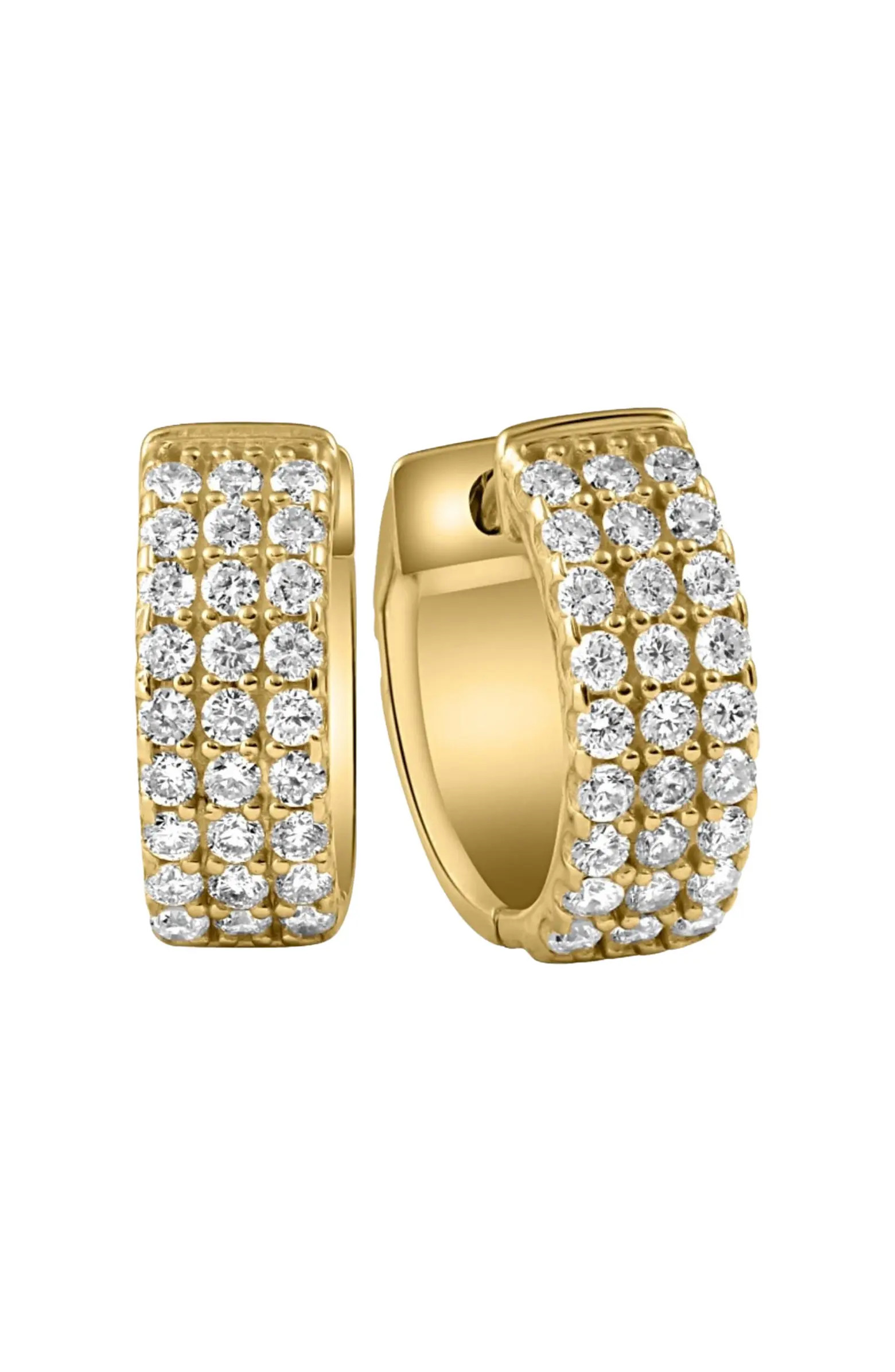 Bliss Diamond 1 Ct Diamond Lab Grown Hoops Women's Earrings 10k Gold | Nordstrom | Nordstrom