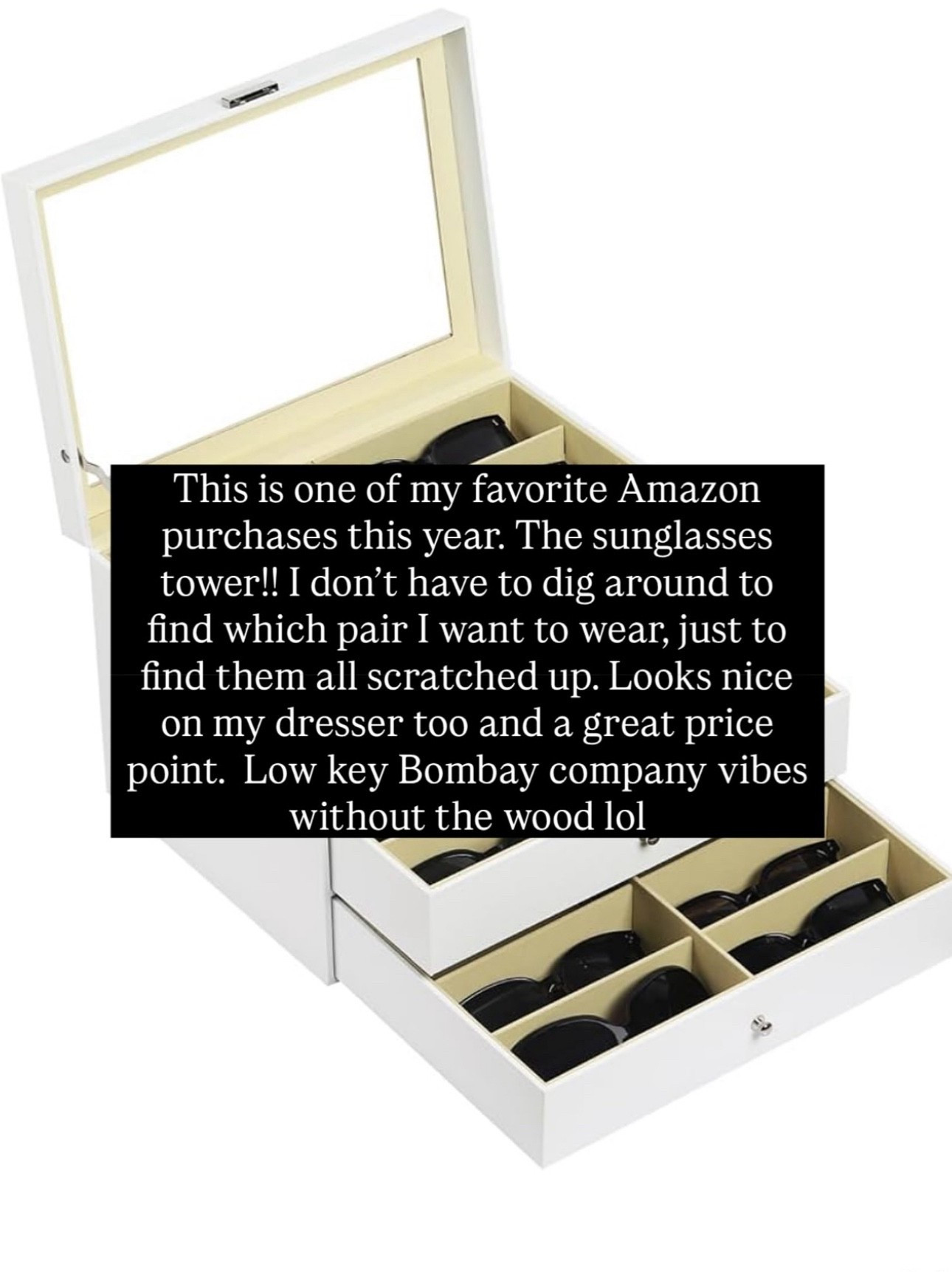 Really happy with this sunglasses case. It looks nice on your dresser or closet and holds even my biggest pairs 

#LTKFindsUnder50 #LTKStyleTip #LTKHome