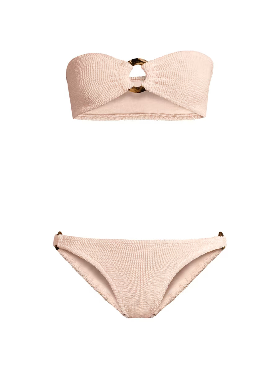 Gloria Ring Detail Bandeau 2-Piece Bikini Set | Saks Fifth Avenue