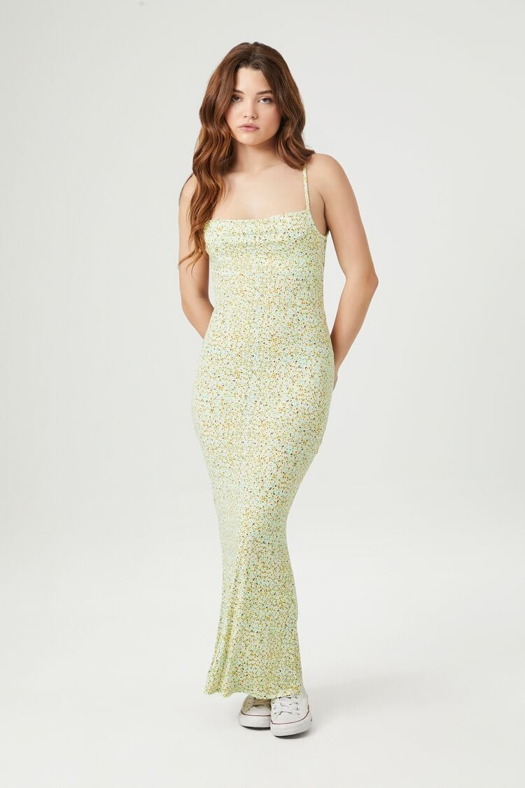 Speckled Print Open-Back Maxi Dress | Forever 21