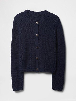 Stripe Mixed-Stitch Cardigan | Gap Factory