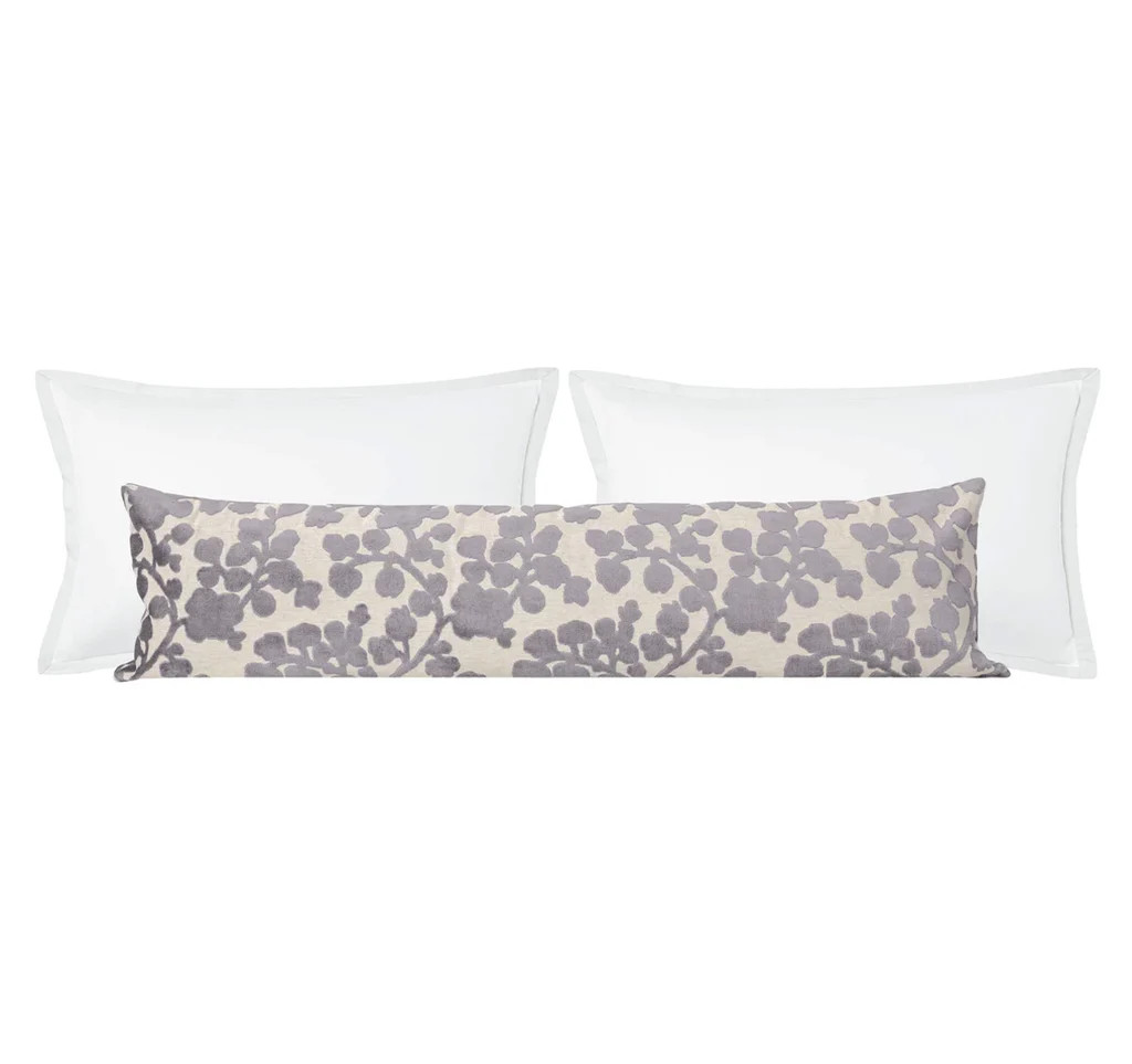 THE XL LUMBAR :: BLOSSOM CUT VELVET // CHROME | LITTLE DESIGN COMPANY