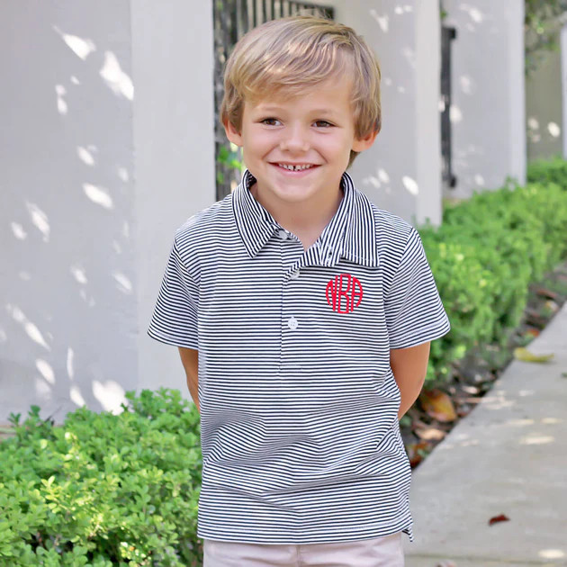 Black Stripe Polo | Classic Whimsy