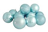 Northlight 11073869 12ct Shatterproof Mermaid Blue 4-Finish Christmas Ball Ornaments 4" (100mm) | Amazon (US)