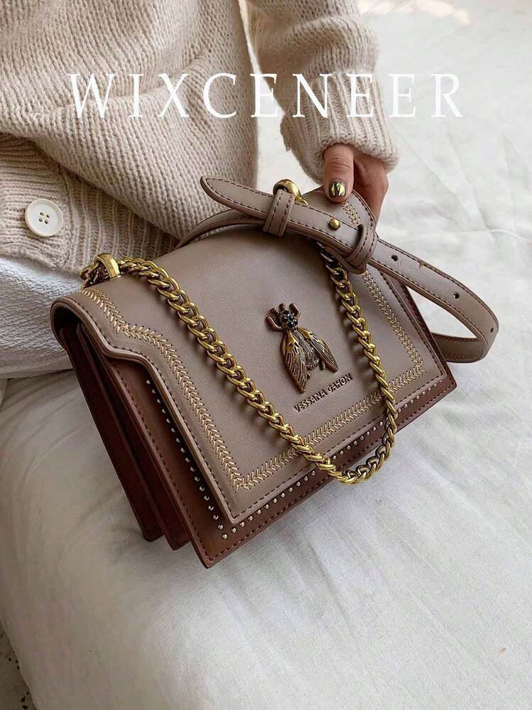   $13.65 $20.60 -34% Pay now, in 4 payments of $3.41, or pay over time with monthly financing.   Save $0.68 off this item after joining. Vintage Bee Decor Crossbody Bag, Women's Chain Shoulder Bag, Studded Decor Flap Square Purse 4.95 (24) Qty:   | SHEIN