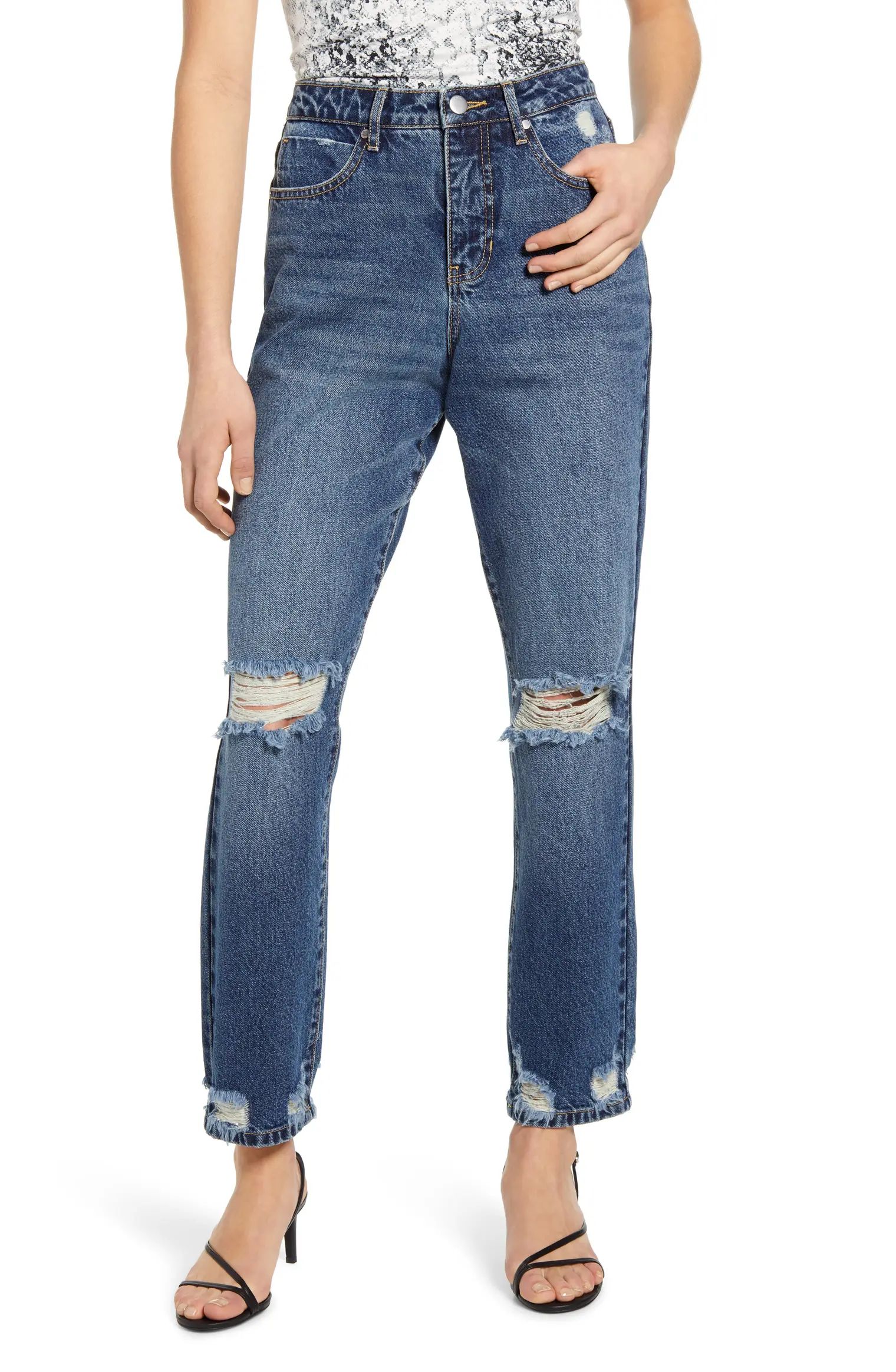 Deconstructed Tapered Mom Jeans | Nordstrom