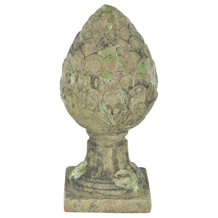 Heitman Aged Ceramic Finial Pinecone Statue | Wayfair North America
